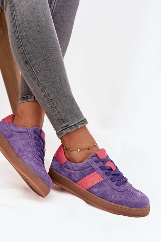 Paarse dames suède sneakers Vinceza 79576