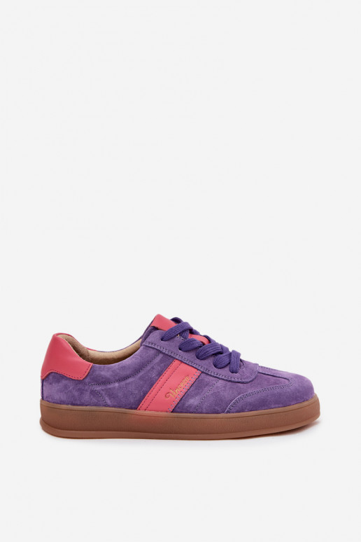 Lila Damen-Sneaker aus Kunstleder Vinceza 79576