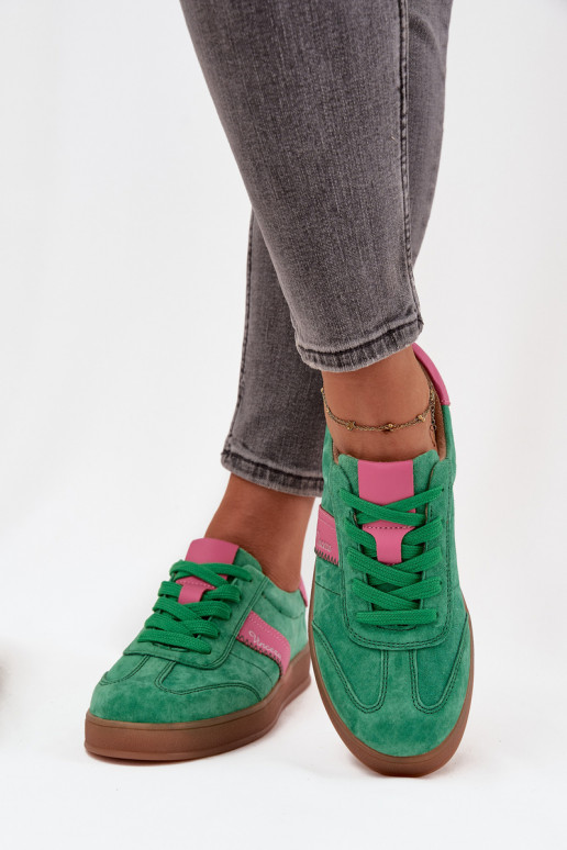 Groene dames suède sneakers Vinceza 79576