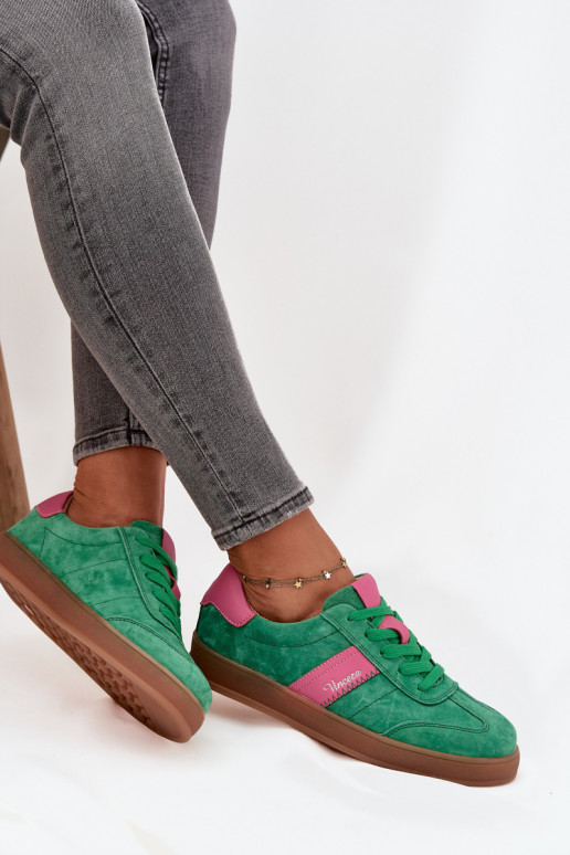 Groene dames suède sneakers Vinceza 79576