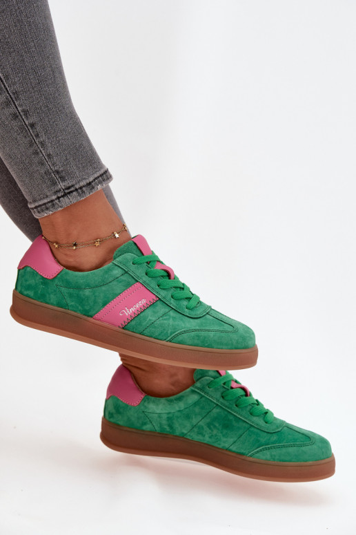 Grüne Damen-Sneaker aus Kunstleder Vinceza 79576