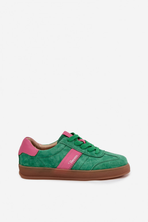 Baskets vertes en daim pour femmes Vinceza 79576
