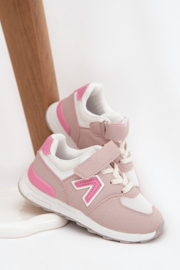Baskets pour enfants roses avec fermetures Velcro Galisse