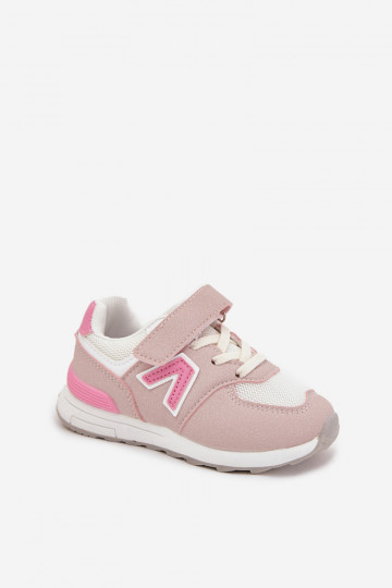 Roze kindersneakers met klittenbandsluiting Galisse 2