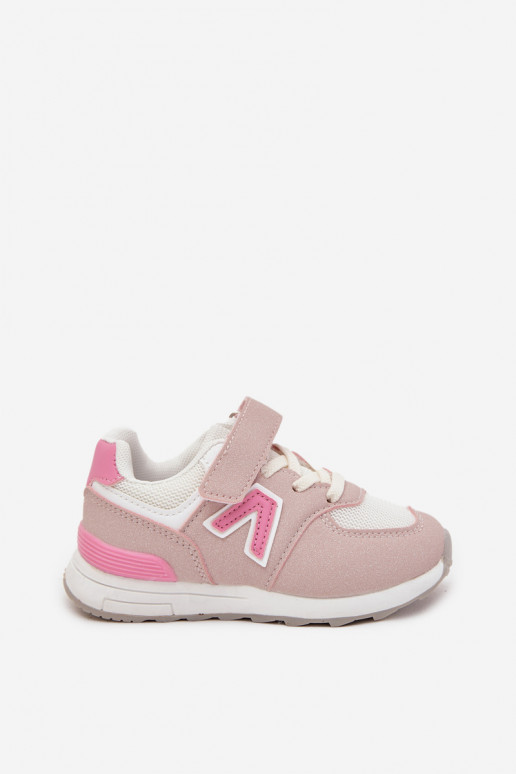 Rosa Kinder-Sneaker mit Klettverschluss Galisse