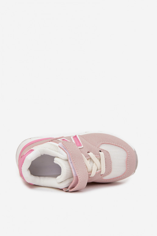 Rosa Kinder-Sneaker mit Klettverschluss Galisse