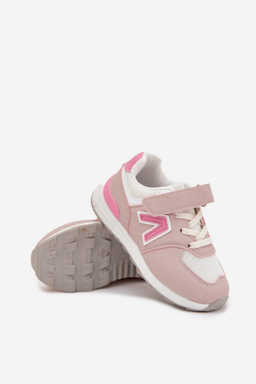 Baskets pour enfants roses avec fermetures Velcro Galisse