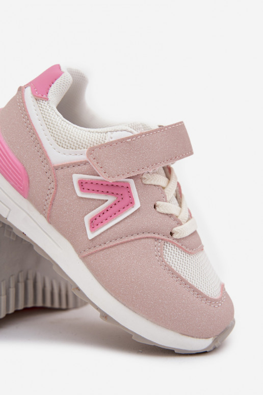 Rosa Kinder-Sneaker mit Klettverschluss Galisse
