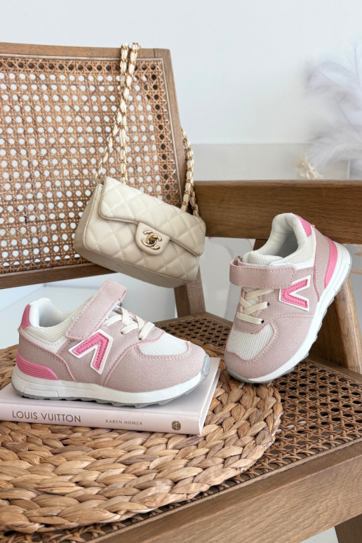 Rosa Kinder-Sneaker mit Klettverschluss Galisse