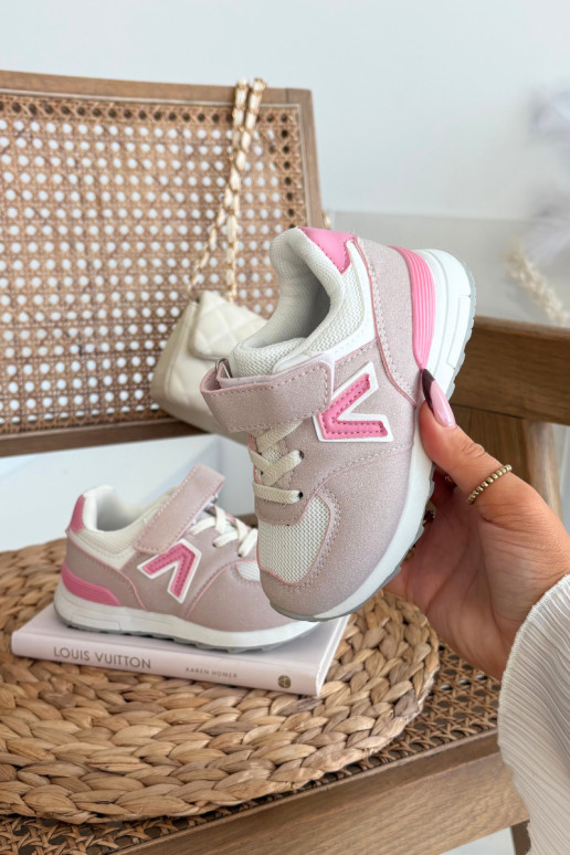 Rosa Kinder-Sneaker mit Klettverschluss Galisse