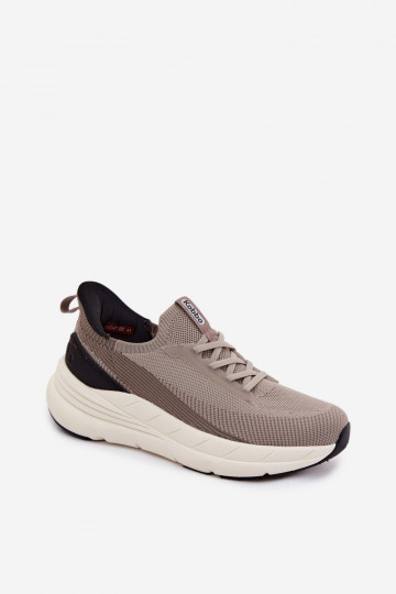 Heren instap sportschoenen met platform Kobbo 102421 zandkleur 2