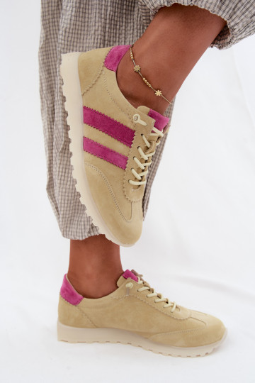 Gele suède sneakers Cuddla