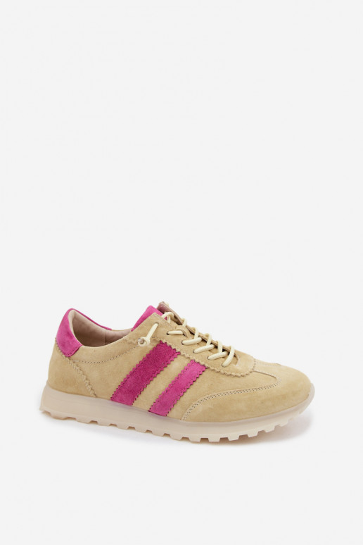 Gele suède sneakers Cuddla
