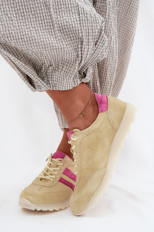 Gele suède sneakers Cuddla