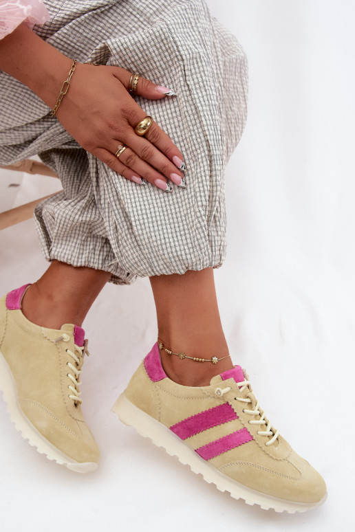 Gele suède sneakers Cuddla