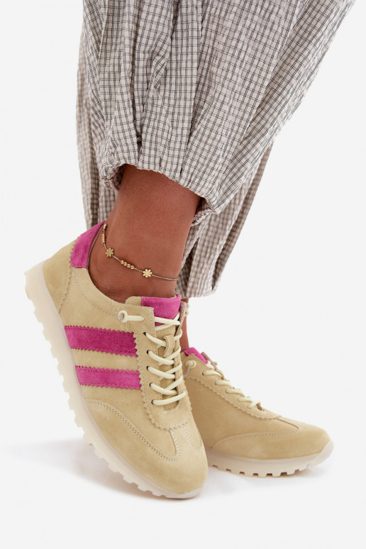 Gele suède sneakers Cuddla