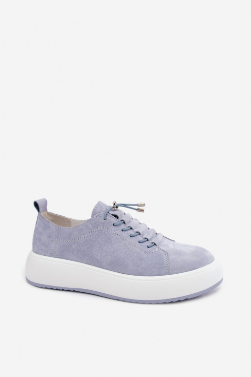 Baskets à plateforme bleues en daim synthétique Blushy