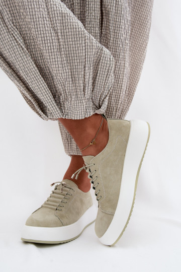 chaussures Chaussures modèle baskets avec une plateformeActivéturalnego en daimu couleur menthe Blushy