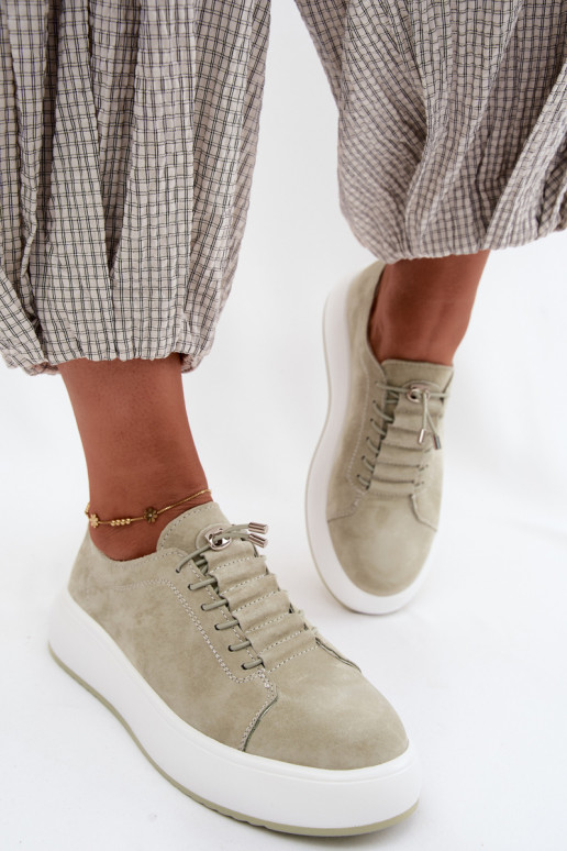 schoenen Sneakers model schoenen met platformOpturalnego van suèdeu mint kleuren Blushy