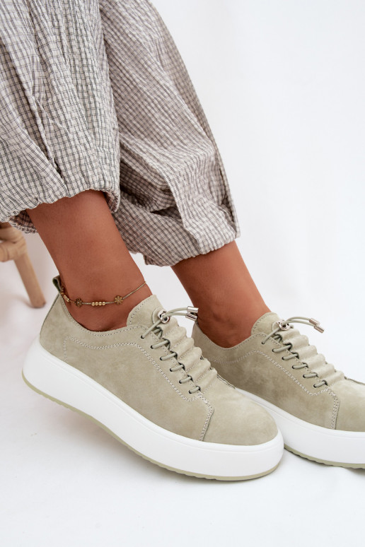 schoenen Sneakers model schoenen met platformOpturalnego van suèdeu mint kleuren Blushy
