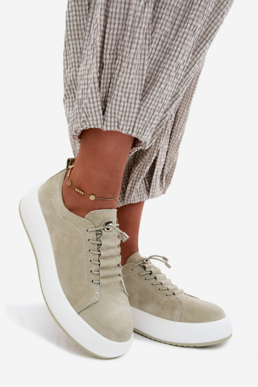 chaussures Chaussures modèle baskets avec une plateformeActivéturalnego en daimu couleur menthe Blushy