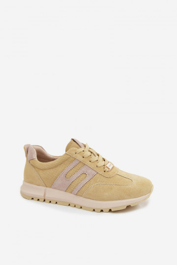 Gelbe Damen-Sneaker Lovey aus Kunstveloursleder 2