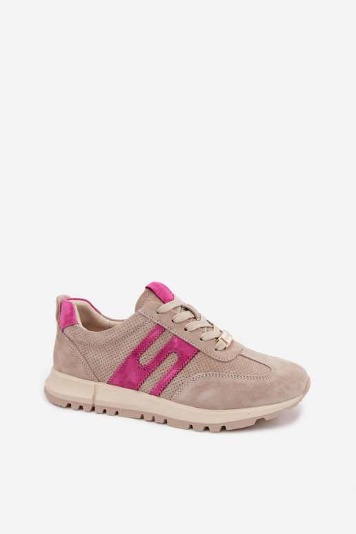 baskets Chaussures modèle basketsActivéturalnego en daimu Féminin beige Lovey