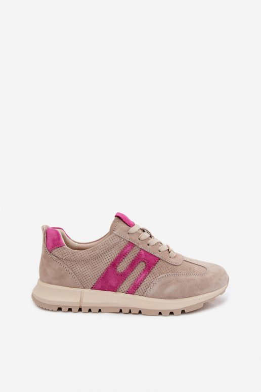 baskets Chaussures modèle basketsActivéturalnego en daimu Féminin beige Lovey