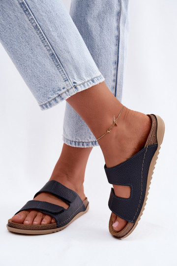 Leren pantoffels Dames Inblu AA0005GU donkerblauIn
