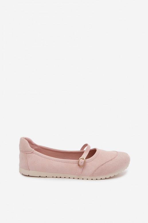 Ballerinas Sportlicher Stil mit Riemen pinke Farbe Charmy