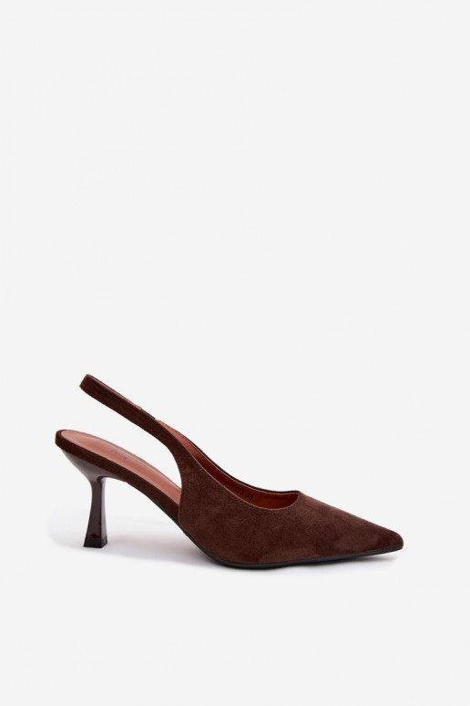 Sandales pour femmes à talons fins en daim synthétique Saria