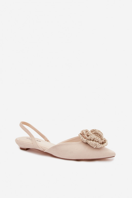 Sandales pour femmes avec décoration en suédine ivoire Gardenia
