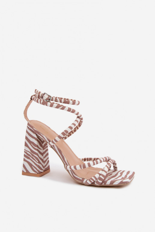 Sandales à talons hauts en sable Zebra Josette