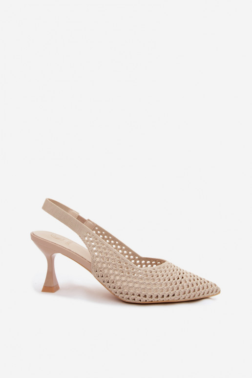 met elementen van opengeInerkt materiaal Sandalen met hoge hak Typu Klepsydra beige Cherryla