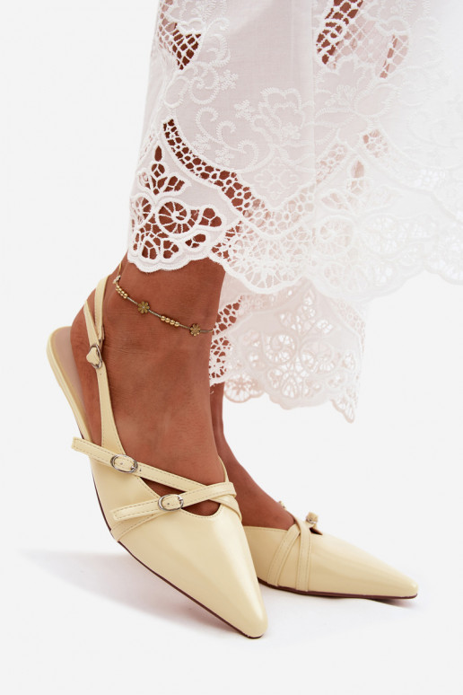 Damen-Sandalen mit Riemen aus Kunstleder in gelb Glamira