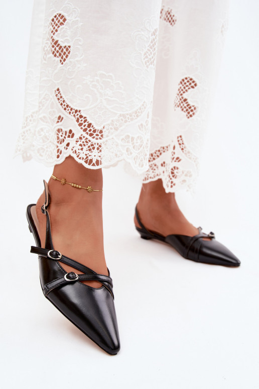 Damen-Sandalen mit Riemen aus Kunstleder in schwarz Glamira