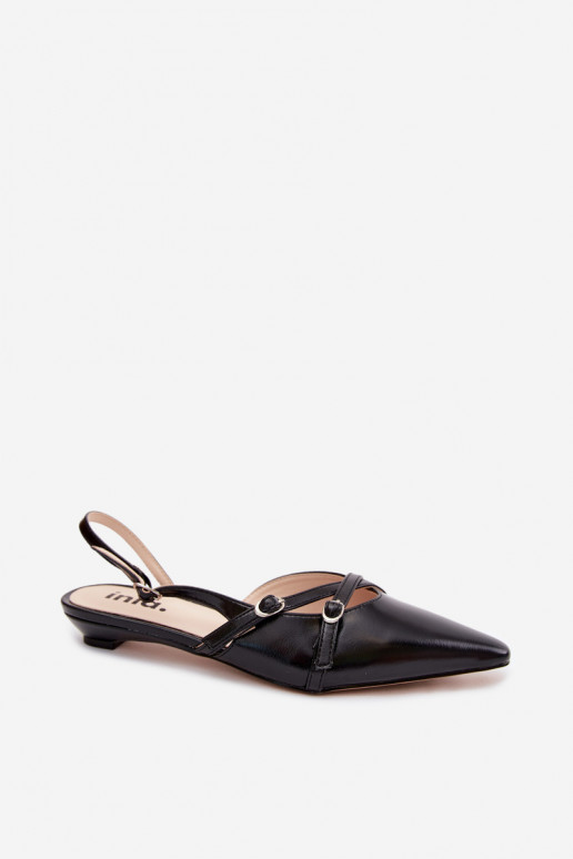 Damesandalen met banden van faux leather in zwart Glamira