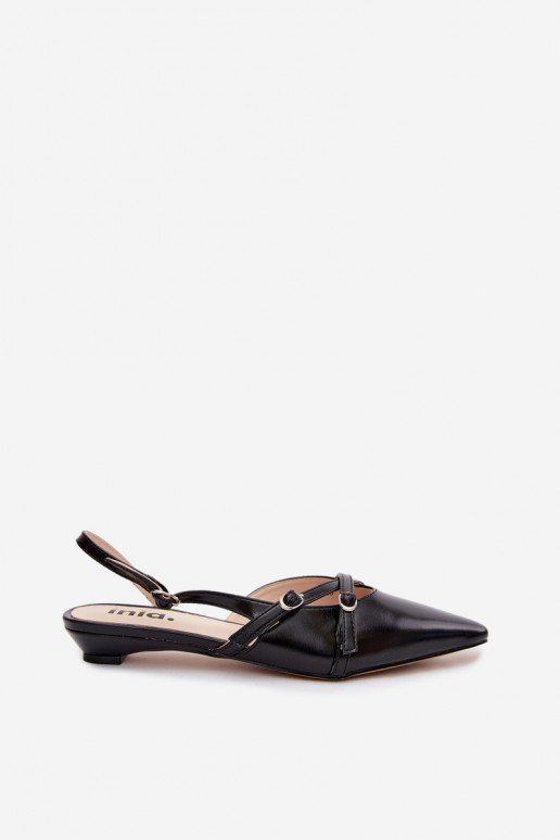 Damesandalen met banden van faux leather in zwart Glamira