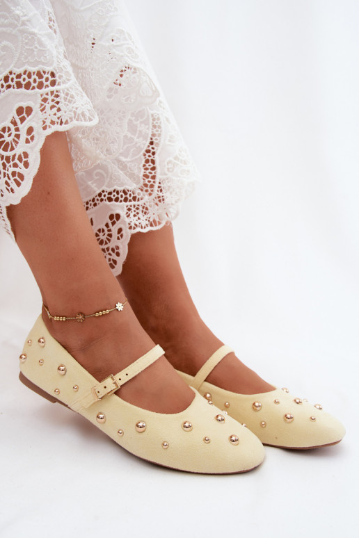 Ballerines avec décoration et brides en jaune Cuddly