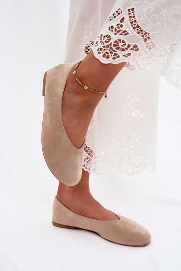 Ballerines couleur sable en daim synthétique Camdena