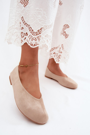 Ballerines couleur sable en daim synthétique Camdena 2