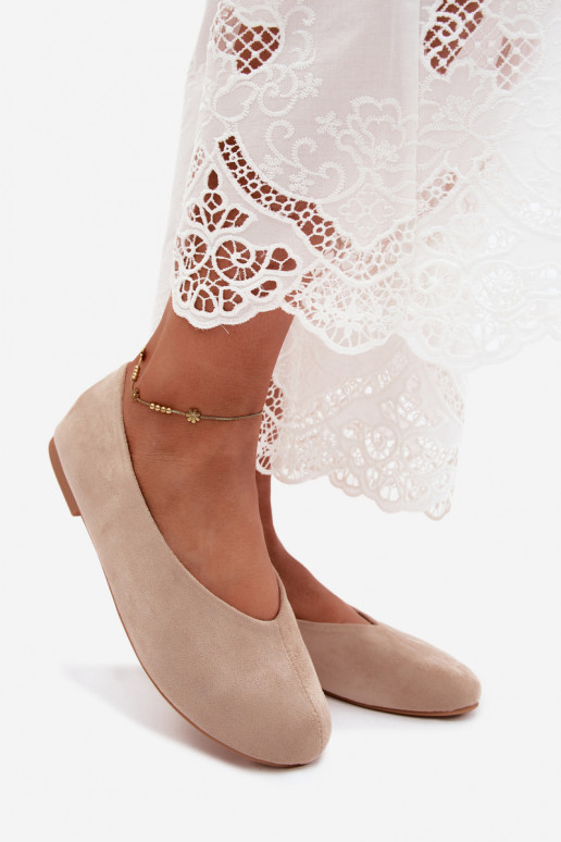 Ballerines couleur sable en daim synthétique Camdena