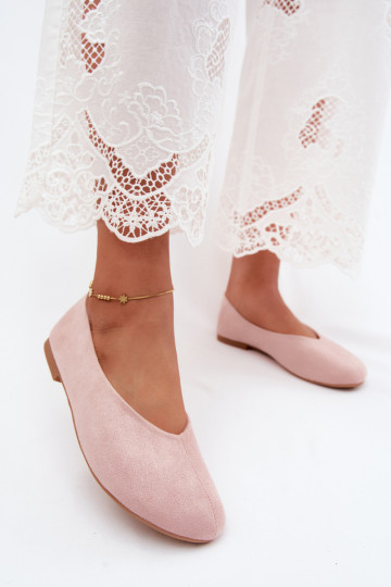 Ballerines en suède synthétique rose Camdena