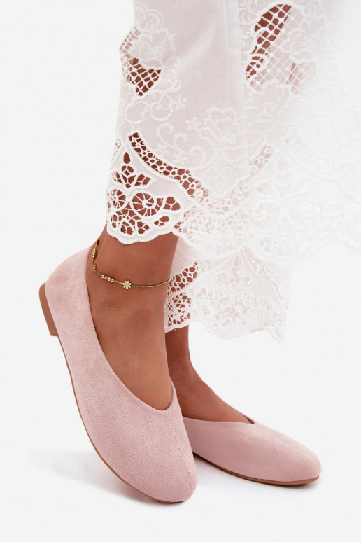 Ballerina's in roze faux suede Camdena