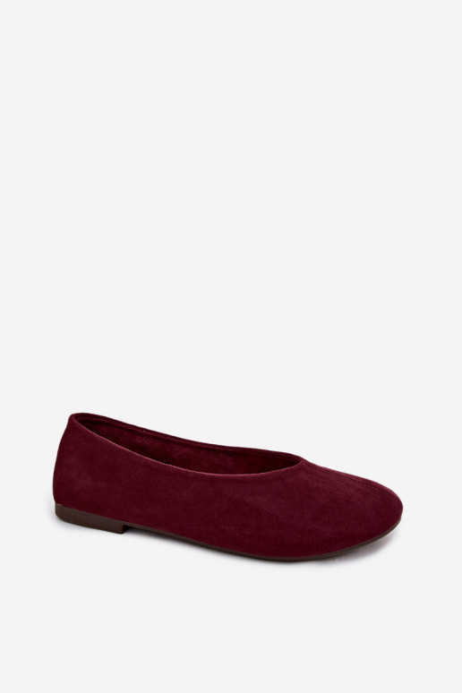 Paarse ballerina's van faux suede Camdena