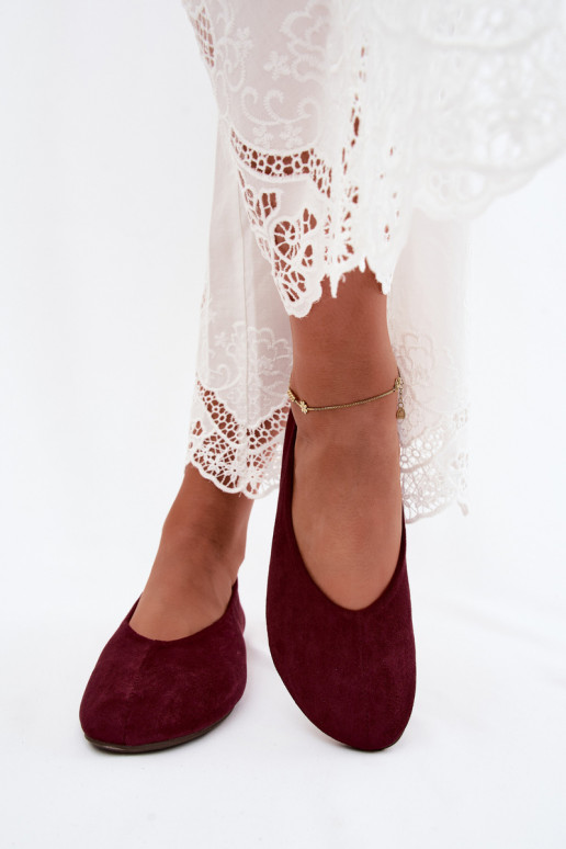 Paarse ballerina's van faux suede Camdena