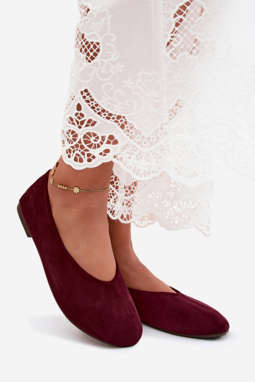 Lila Ballerinas aus Kunstveloursleder Camdena