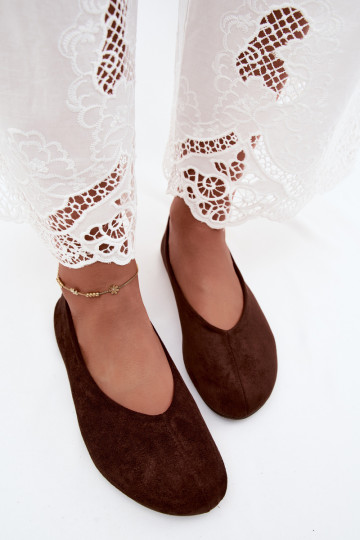 Ballerina's aus faux suede in schokoladenfarbe Camdena