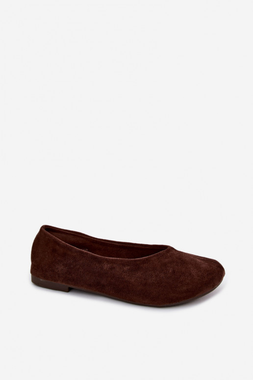 Ballerines en daim synthétique couleur chocolat Camdena