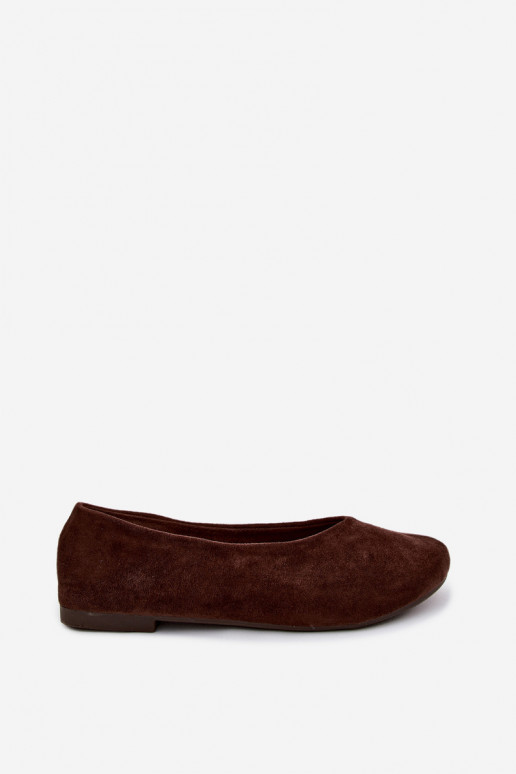 Ballerines en daim synthétique couleur chocolat Camdena